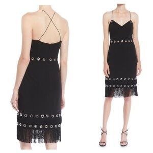 Aidan Mattox Scuba Crepe and Fringe Dress Size 8, New